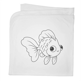 Azeeda 'Goofy Goldfish' Cotton Baby Blanket/Shawl (BY00039758)