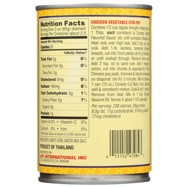 Dynasty Cut Baby Corn 15 Oz (Pack of 3)