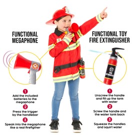 Morph Fire Brigade Children's Costume, Children's Fireman Costume, Carnival Costume, Children's Fire Brigade, Fancy Dress Costume Children Boys, Fire Brigade Costume S