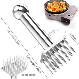Lynkaye Professional Meat Tenderizer with 28 Stainless Steel Sharp Needle Blade Mallet Heavy Duty Cooking Tool for Tenderizing Beef Turkey Chicken Steak Veal Pork Fish Christmas Cooking Set