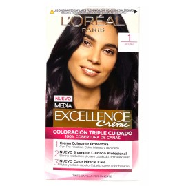 L'Oréal LOreal Paris Excellence Creme Permanent Hair Color Spanish Version # 1 NEGRO