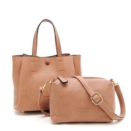 FIRANO A402168 Women's Arno Label 3 Room 2-Way Tote Bag with Mini Bag, brown (mocha)