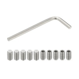 PATIKIL M8x14mm Nylon Spitze Gewindestift, 10 Stück 304 Edelstahl Metrische Sechskantkopf Becherpunkt Schraube Anti-Rutsch Interner Sechskantantrieb Hardware mit l Schlüssel HTML