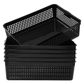 Wekioger Cesta de almacenamiento A4 Ppaer, bandeja de plástico para archivos, paquete de 6, R