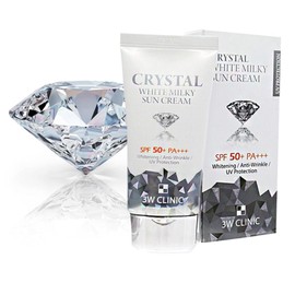 Korea Xi Cosmetics 3W Crystal White Sunblock Sun Cream SPF50+ Milky PA+++ Sun Cream / 3W 크리스탈 화이트 썬블록 썬크림 SPF50+ 밀키 PA+++ 선크림
