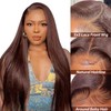 kocorose Chocolate Brown Straight Lace Front Wigs Human Hair 180%