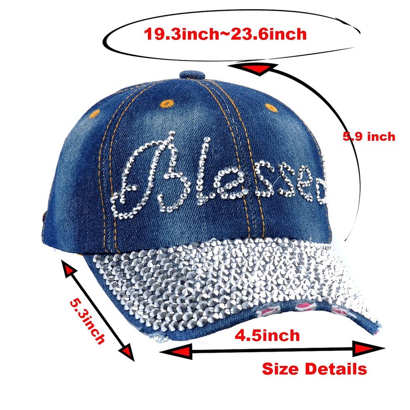 Elonmo Gorra de béisbol para mujer, diseño de letra bendita,