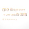 Carufin Pack of 24 Square Flowers False Nails Glitter Shiny