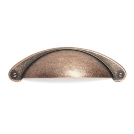 Richelieu Hardware BP82333193 Sorbonne Collection 3-inch (76 mm) Center-to-Center Antique Copper Traditional Cup Shaped Cabinet and Drawer Pull Handle for Kitchen, Bathroom, and Furniture