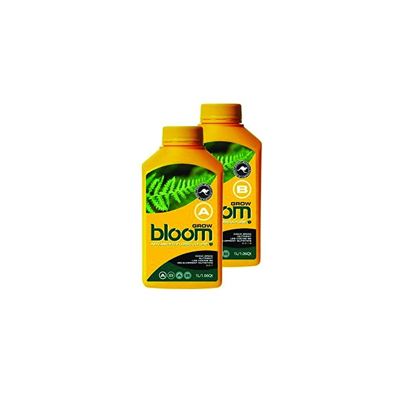 Bloom Grow A and B 2.5 Liter Set Yellow Bottles