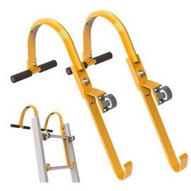 Youroyer Roof Ladder Hooks with Wheel,Heavy Duty Extension Ladder Stabilizer,Roof Ridge Extension,T-Bar Rubber Grip for Damage Prevention,Lock Jaw Ladder Grip,Easy to Access Steep Roofs