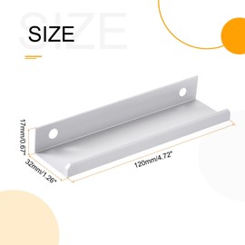 uxcell Finger Edge Pull Handle 120mm/4.7 Inch Aluminum Alloy Modern Style Concealed Tab Drawer Pulls Silver Tone 6 Pcs