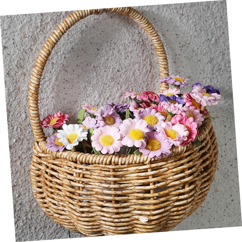 KOMBIUDA Countryside Decorative Basket Hanging Egg Container Plastic Storage Tight