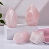 JIC Gem Rose Quartz Crystal Tower 4 Sides Spiral Obelisk