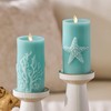 Luminara Embossed Coral Flameless LED Candle Moving Flame Pillar, Unscented
