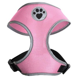 igadgitz home U7052 - Sweat-Proof Dog Harness, Puppy Harness, Walking Dog Vest in with Reflective High Visibility Piping & Secure Lockable buckle - Pink - Small