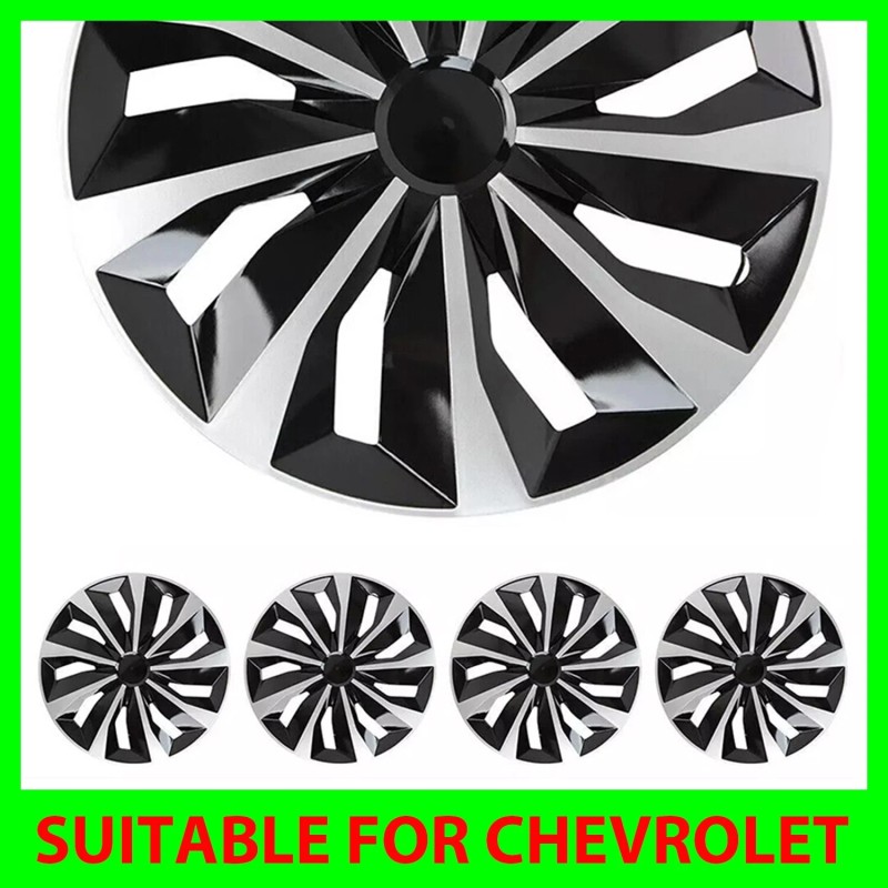 TSUINZ 4 Black Snap-On Wheel Covers for 16" Tires &