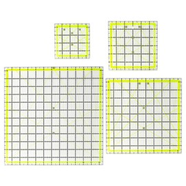 UOOU 4 Pack Quilting Ruler, Quilting Ruler Quilting Templates Fabric Cutting Ruler Acrylic Quilters Rulers Clear Mark for Quilting and Sewing(4.5"X4.5", 6"X6", 9.5"X9.5", 12.5"X12.5")