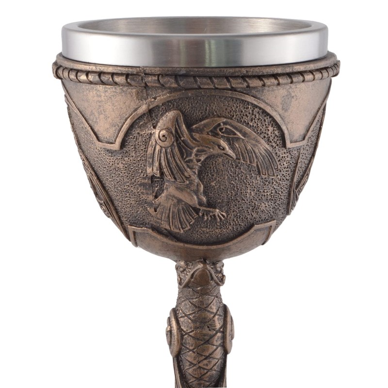 VOGLER Joh. Vogler GmbH Bronzed Viking Goblet Hugin and Munin