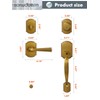 SORWDUERM 1 Pack Antique Brass Front Door Handle and Deadbolt