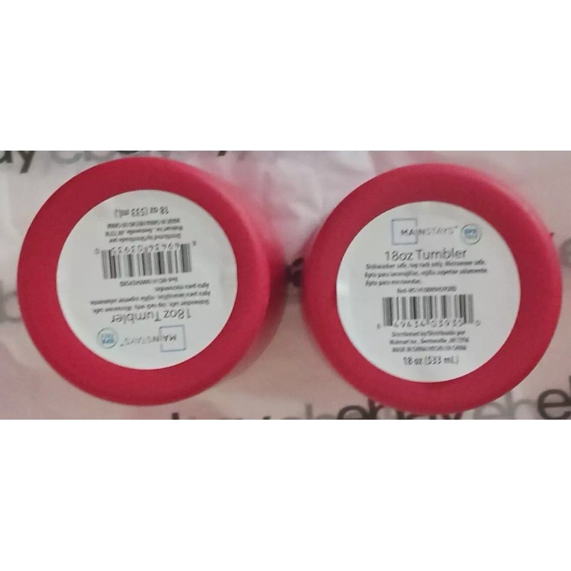 Mainstays new Mainstays 18 oz plastic tumbler red Microwave and
