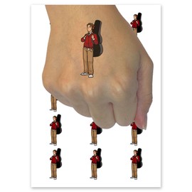 School Band Kid Boy Musical Instrument Student Temporary Tattoo Water Resistant Fake Body Art Set Collection - 15 2" Tattoos (1 Sheet)