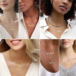 Sophia Polised Necklace Initial Pendant with Stainless Steel Rolo Chian, Inspirational & Birthday Gift