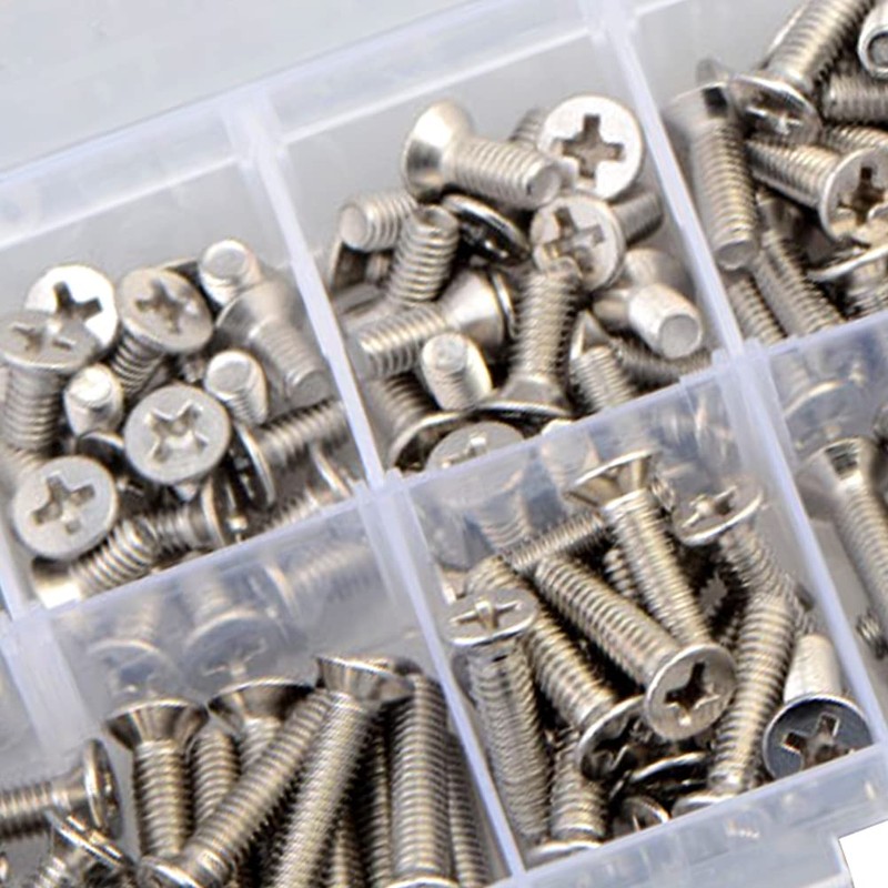 PENGLIN 340 Pcs Cross Hole Countersunk Machine Screws M3 Nuts