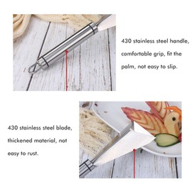 Stainless Steel DIY Fruit Carving Cutter with Triangle Carving Blades for Decorating Vegetables and Fruits (Figure)