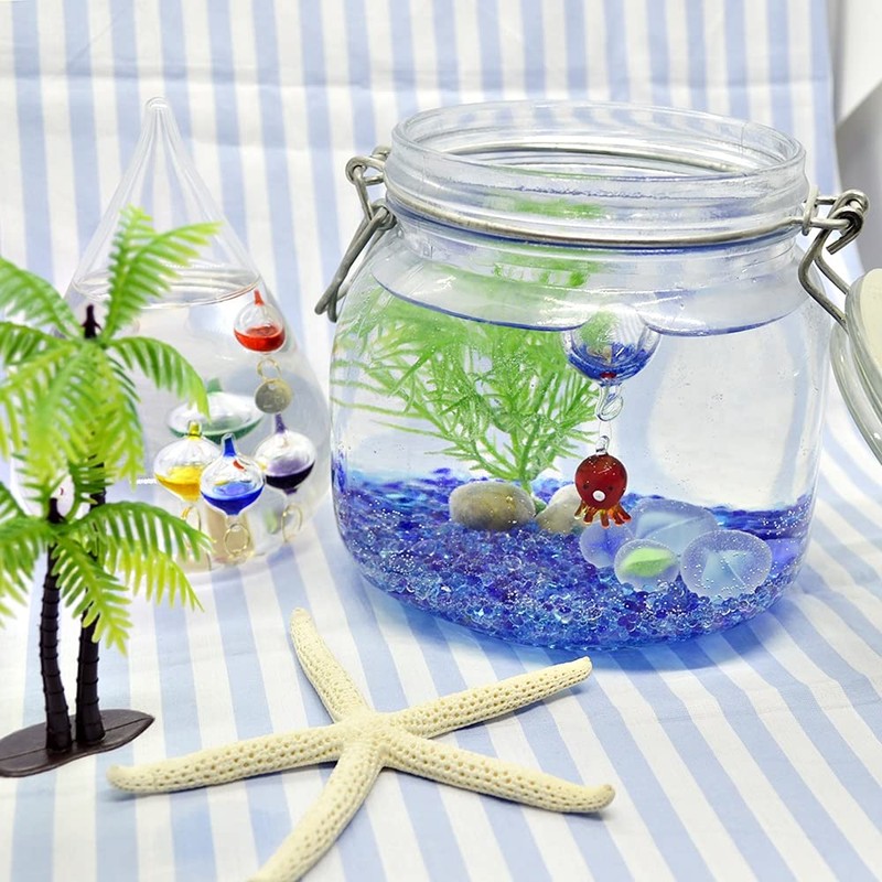 Faukart Cute Handmade Glassware Floating Octopus Width: 10 Balls: 20mm