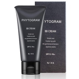 Men's BB Cream, Light, 1.1 oz (30 g), SPF15 PA+ Unscented (Fair-Skinned Souffle Type, Millet Marks, Blue Beard, Foundation) [Phytogram]
