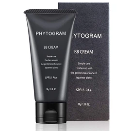 Men's BB Cream, Light, 1.1 oz (30 g), SPF15 PA+ Unscented (Fair-Skinned Souffle Type, Millet Marks, Blue Beard, Foundation) [Phytogram]