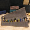 Tool Roll Up Organizer Bag, Heavy Duty 16oz Waxed Canvas