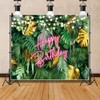 Pnylzzyxh Palm Leaves Happy Birthday Backdrop Hawaiian Tropical Jungle Green