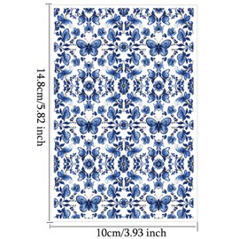 Briartw - 10 hojas de papel de transferencia de arcilla polimérica de mariposa azul, por hoja, hojas de transferencia de arcilla polimérica de 3.9 x 5.8 pulgadas, para hacer joyas de arcilla o