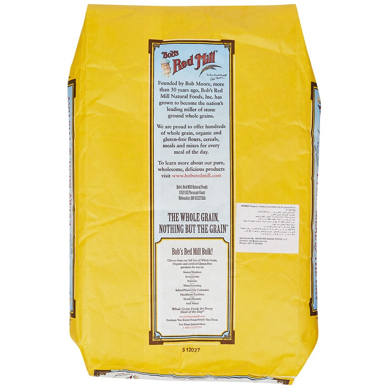 Bob's Red Mill Organic Unbleached White All-Purpose Flour, 25 Pound