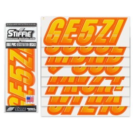 STIFFIE Techtron TT72 Boat PWC Letter Number Decal Registration YELLOW ORANGE