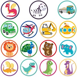 30pcs Potty Training Stickers, 15 Patterns Animal Color Potty You Pee on Toilet Reveal Sticker, Reusable Changing Potty Training Seat Chart Sticker, Funny Potty Sticker for Kids Toddlers
