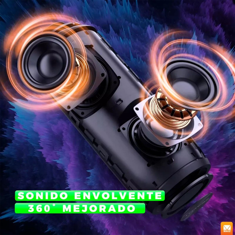 Maíz Bocina Radio Fm Luz Led Recargable Usb Bluetooth Portatil