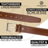 LINDENMANN Men's Leather Belt 35 mm Wide Belt Cowhide Leather