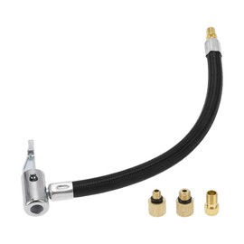 A ABSOPRO Reifenfüller-Verlängerungsrohr Langlebig 23 cm M8x0,8 15,5 mm OD Luftkompressor-Verlängerungsschlauchadapter Reifenventil mit Gewindeadapter Nylon Schwarz 1 Set