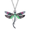 NEWEI Enamel Dragonfly Necklace with Rhinestones Cute Dragonfly Pendant Jewelry