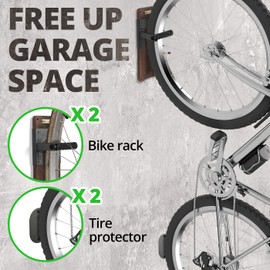 J JACKCUBE DESIGN Wall Mount Bike Hanger Stand, Bicycle Wall Hanging Holder, Vertical Bike Indoor Storage Rack for Garage, Shed, Apartment- MK741A