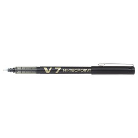 Pilot V7 Hi-Tecpoint Rollerball Pen, 0.7 mm Tip - Black, Pack of 3