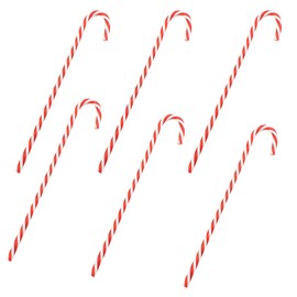 Red and White Candy Cane Ornaments – 6 PCS – Christmas Tree Hanging Decorations – Home and Garden Xmas Decor – 20 cm – by TRIXES