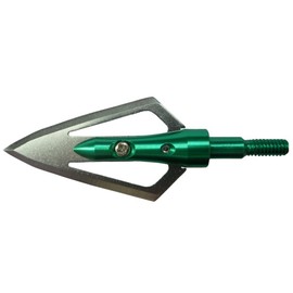 e5e10 Broadheads with Stainless Steel 2 Blades by Scalpel Material 100 Grain Piercing Hunting Arrow Tips Screw 0.9" Cut Archery Arrow Point + 1 pc Broadhead Portable Case Box (12pcs) (Green)