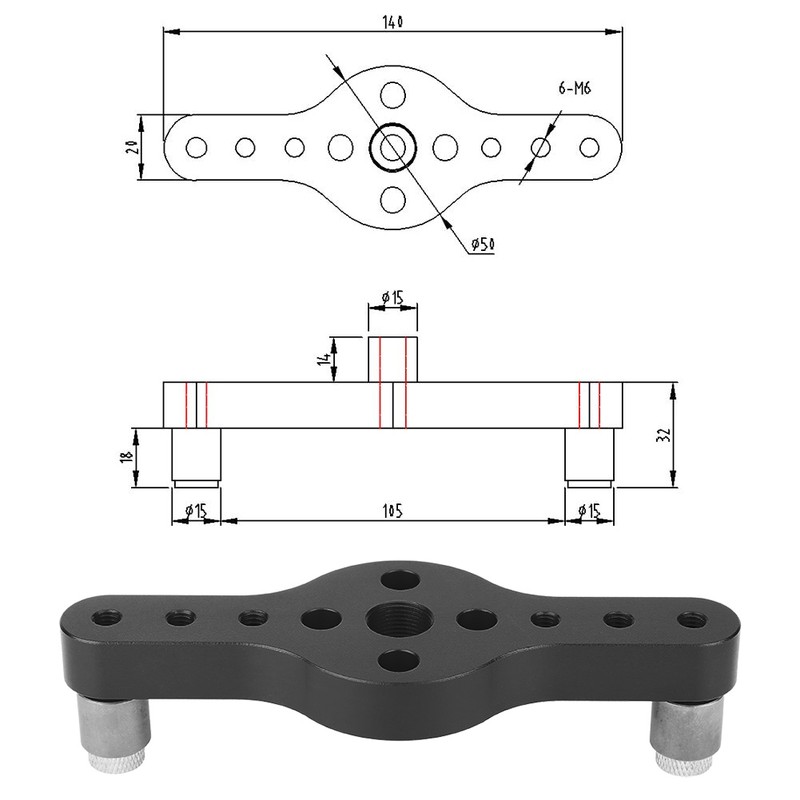 Hole Punch Locator Aluminum Alloy Puncher Gauge DIY Woodworking Tool