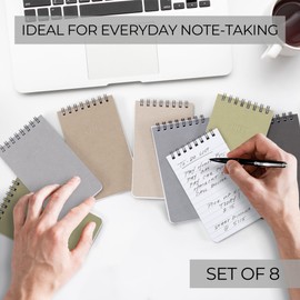ZICOTO ZICOTO Aesthetic Pocket Notebooks Set Of 8 - Small 3x5 Spiral Notepads With Lined Pages For Women Or Men - The Perfect Little Mini Pads to Stay Organized and Boost Productivity at Work or School