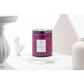 Premium Duftkerze im Glas|Entspannende Düfte für ein Wellnesserlebnis zu Hause|bis zu 50h Brenndauer|Premium Kerze im Glas|Natürliches Soja-Bienenwachs|(Black Berry Lilac, Lavender & Rosemary)