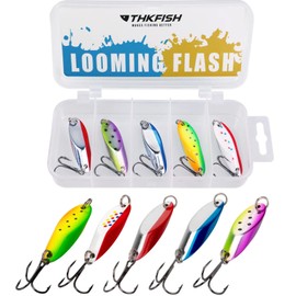 THKFISH Fishing Lures Trout Lures Fishing Spoons Lures for Trout Pike Bass Crappie Walleye Color A 1/5oz 5pcs